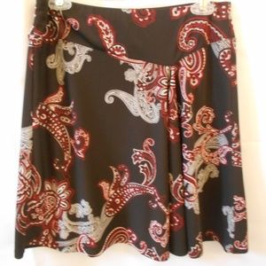 Ann Taylor Petites Womens MP Brown Paisley Skirt